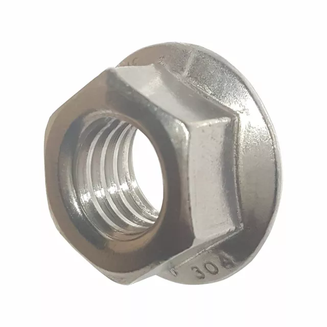 3/8-24 Stainless Steel Flange Nuts Serrated Base Lock Anti Vibration Qty 10