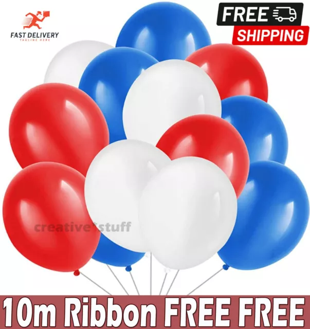 100 Union Jack Red White Blue Balloons Queen Jubilee Royal Street Party Deco UK