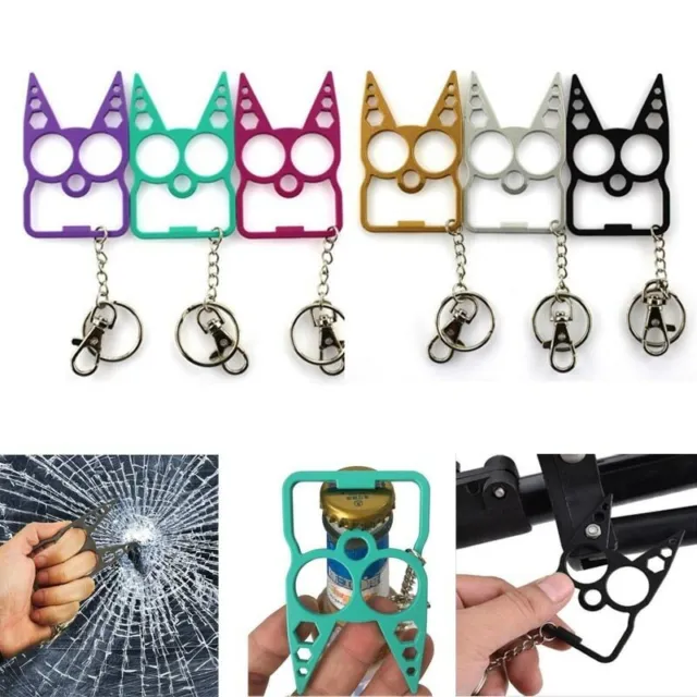 Cute Outdoor Keychain Multifunction Cat Opener Portable Tool Screwdriver Gadgets