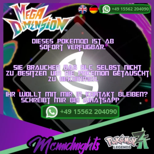 Pokémon Leggende Z-A Per Nintendo Switch - Shiny LV.100 Con IV 6x31 E Tutte Le Mega Evoluzioni