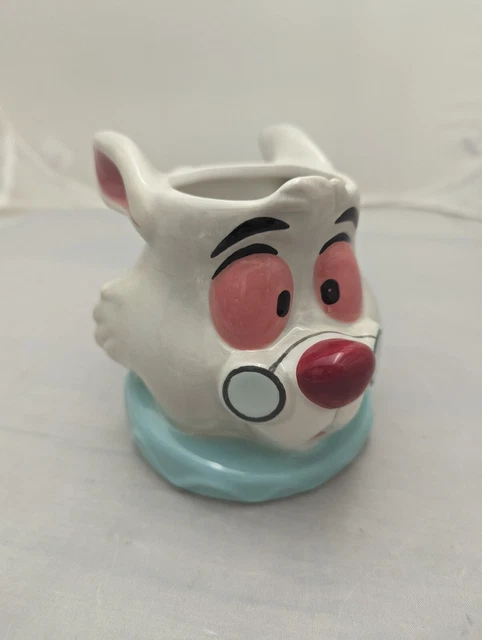 DISNEY ALICE IN Wonderland White Rabbit 3D Head Shaped Ceramic Mug Cup ...