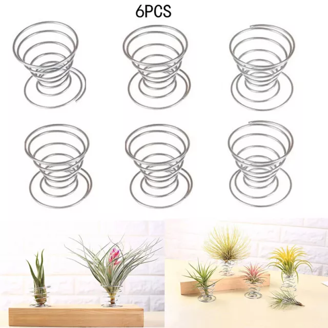 6 Pcs Flower Pot Stainless Steel Air Plant Stand Container Tillandsia Holder.fr