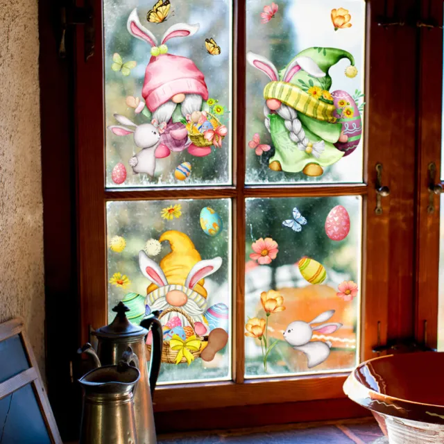Osteraufkleber Gnome-Fensteraufkleber Ostern-Wandaufkleber Glas