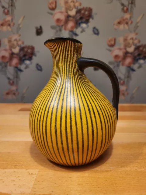 Wilhelm Kagel Studio Keramik Vase Zebra Streifen 50er 60er Mid Century Design