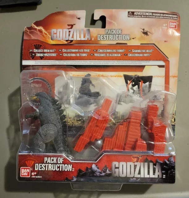 GODZILLA PACK OF Destruction Bandai 3.75 inch Scale Figure Set OFF