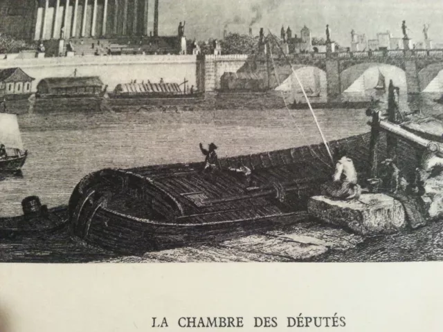 LA CHAMBRE DES DEPUTES 19ème siècle GRAVURE ANCIENNE ESTAMPE XIX excellent état