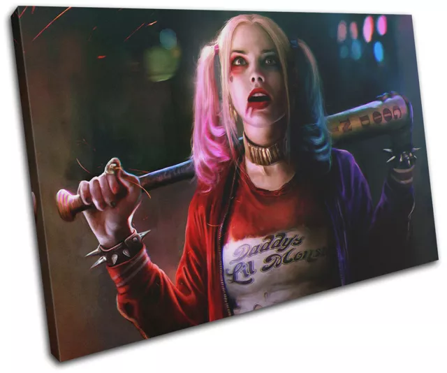 Suicide Squad Harley Quinn Movie Poster SINGLE CANVAS WALL ART Picture Print