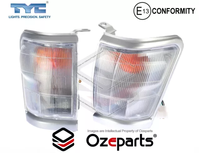 Set / Pair LH+RH Corner Light Lamp Silver Grey For Toyota Hilux 1997~2001 Emark