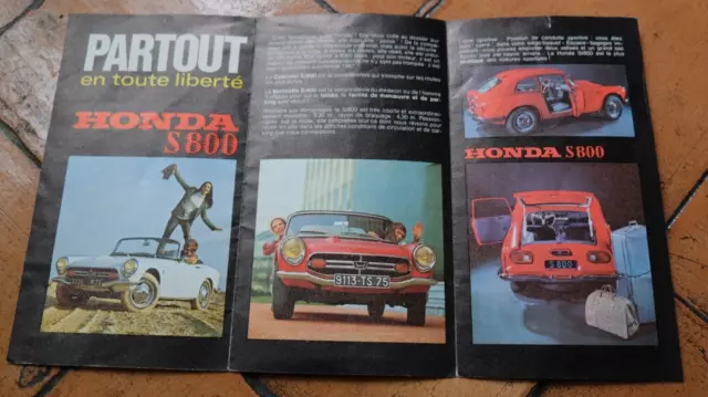 🚘Brochure Automobile 1960's HONDA S800 Catalogue Document Prospekt Sales French