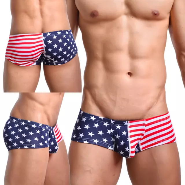 MENS BOXER BRIEFS Underwear USA Americal Flag Stars Stripes Shorts Mini  Trunks $7.80 - PicClick