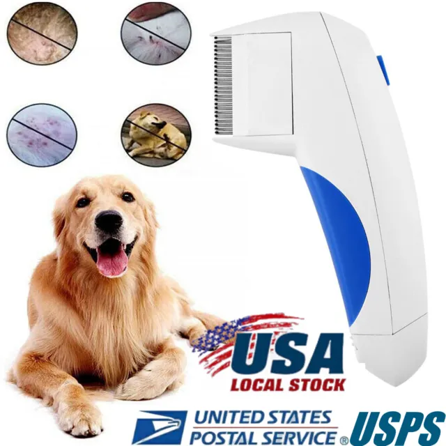 Electric Flea Zapper Lice Remover Hair Pet Comb Brush Pet Cat Dog Cleaning Tool
