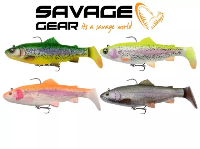 Savage Gear 4D Rattle Trout Shad Predator Pike Lure Fishing Paddle Tail Sinking