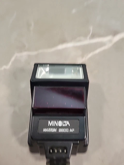 Minolta Maxxum 2800 AF External Flash w/ Case Black  Untested