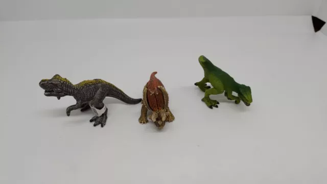 3 Figuren von Schleich Mini Dinosaurier Triceratops Raptor T-Rex