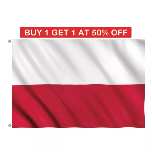 Large Poland Polish National Polska Flag Sports Games Football Fan Support