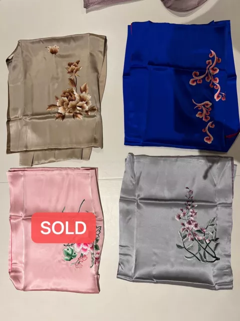 Chinese hand-made silk scarf shawl with beautiful embroidery