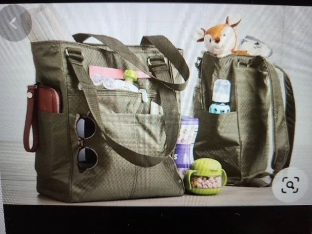 NEW & RARE THIRTY ONE Take Two Tote Backpack Diaper Bag Dancing Dot Blue