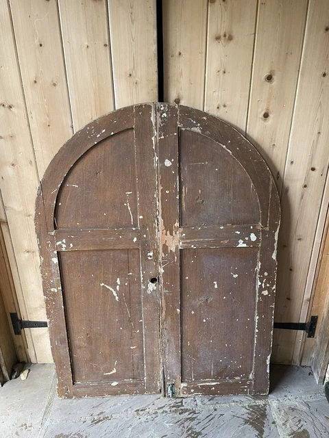 Victorian pine arched cupboard doors