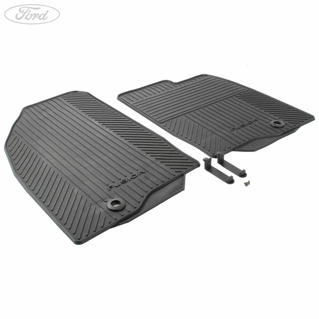 GENUINE FORD FIESTA Mk6 Fusion Front Rubber Contour Floor Mats & Clips