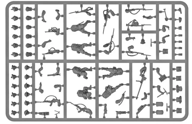 BRITISH 8TH ARMY (Desert Rats) Infantry Sprue + Bases - Bolt Action ...
