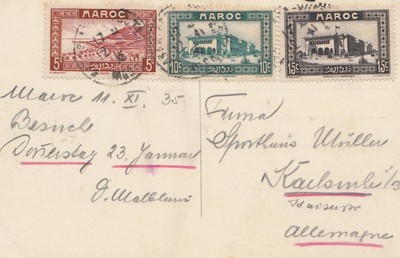 Copertura postale registrata 26 aprile 1927 Marocco Casablanca Bourse a Manchester 