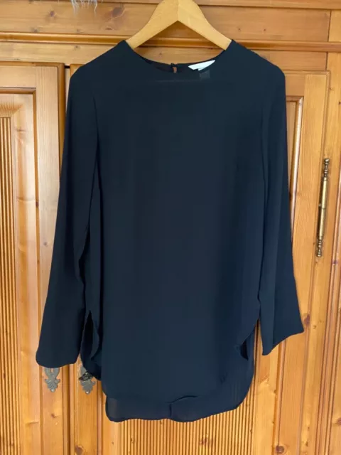 ZARA Damen langarm Bluse/Tunika Gr. M schwarz