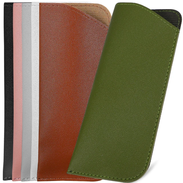 6Pcs Soft Glasses Cases PU Leather Sunglasses Pouch Portable Travel Eyeglasses