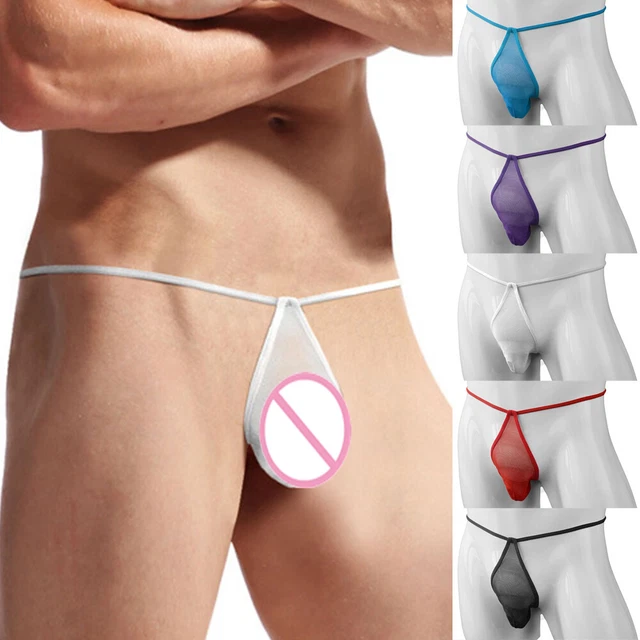 Heren Kanten G-String Strings T-Back Doorzichtige Bikini Slips Ondergoed Man Kan