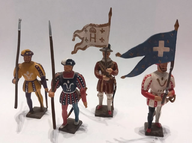 Soldats De Plomb CBG Mignot – 4 Soldats Henri IV, Renaissance, 54mm