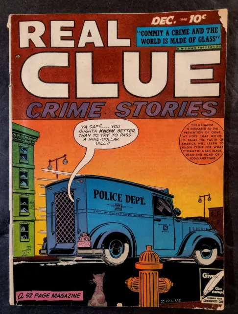 Real Clue Crime Stories V3 #10 Dec 1948 Golden Age Pre-Code Comic Owp Vg-