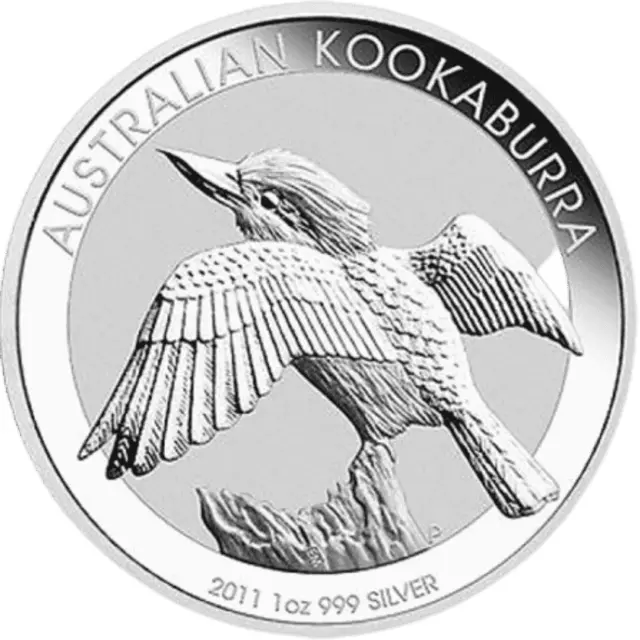 1 Troy Oz 999 Silver Perth Mint 2011 Kookaburra Australia Bullion Coin & Capsule