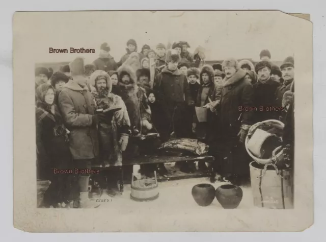 Foto vintage 1919 de los 339 oficiales de infantería del ejército de los Estados Unidos estacionados en Emetskoe, Rusia