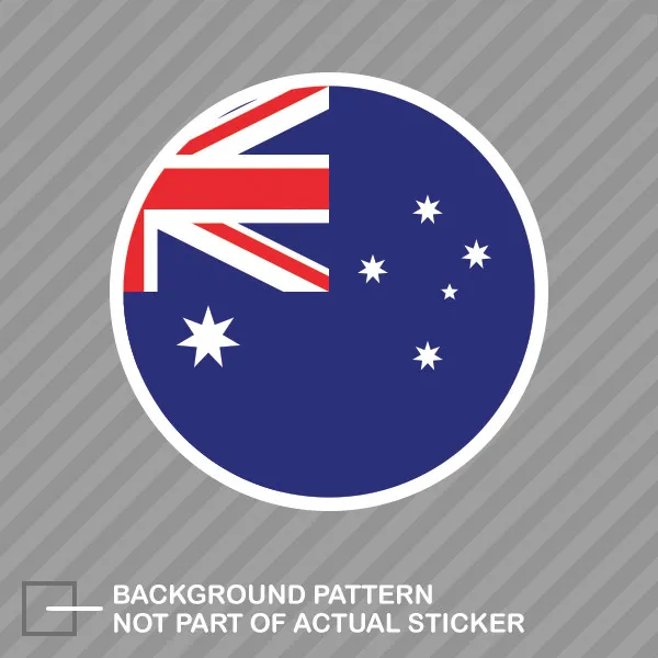 Round Australian Flag Sticker Decal Vinyl Australia AUS AU