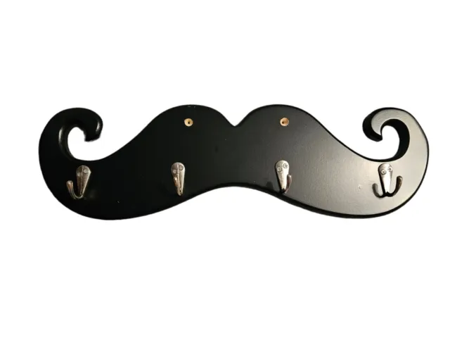 Mustache Coat Hanger Wooden Wall Hat Rack Key Holder Hooks