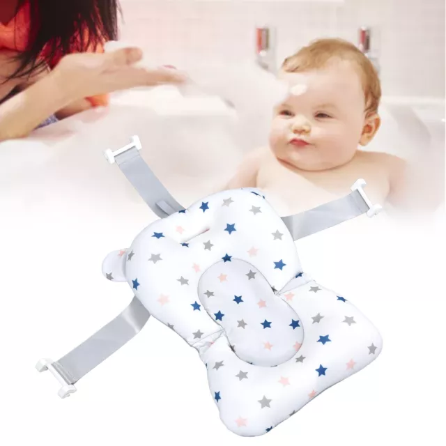 Baby Bathtub Mat Pad Cute Elegant Soft Breathable Newborn Infant Bath Support