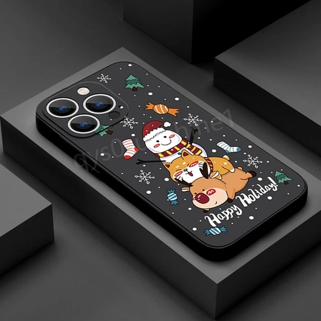 For iPhone 15 14 13 Pro Max 12 11 Christmas Silicone Slim Shockproof Case Cover