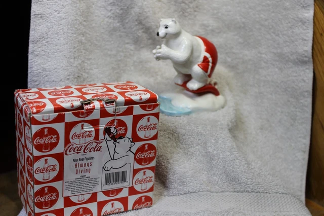 Vintage COCA COLA Polar Bear Figurine “Always Diving”#176494  dated 1996