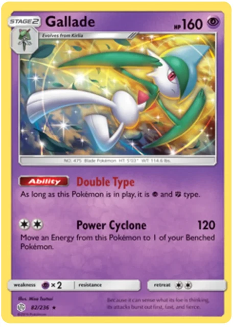 Gallade 82/236 Rare Holo | Sun & Moon: Cosmic Eclipse | Pokemon Card