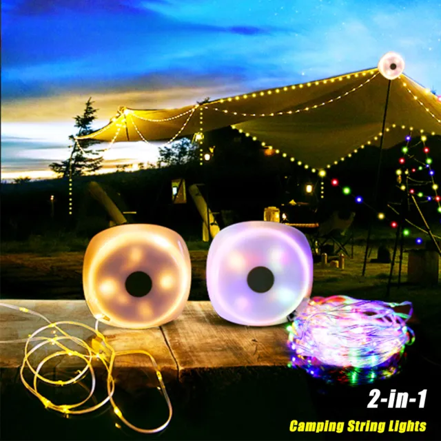 10M Multifunctional Portable Camping Light Outdoor Waterproof LED String  Lights