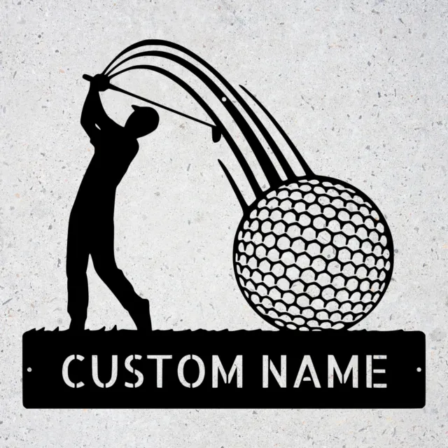 Personalized Golfer Metal Wall Art Sign Custom Golfing Home Decor Family Gifts