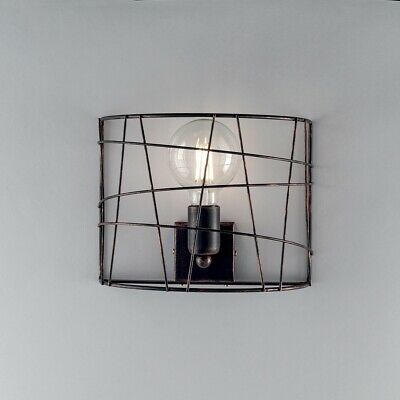 Applique lampada parete design moderno industrial nero rame bl168-ap-nr