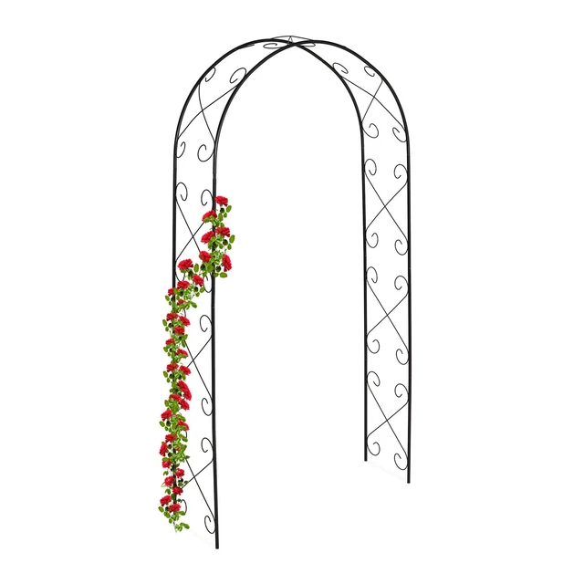 Bituxx Rosenbogen Metall – Rankbogen 240x140x38 Cm, Schwarz Lackiert, Rankhilfe Für Rosen, Efeu & Clematis, Wetterfest
