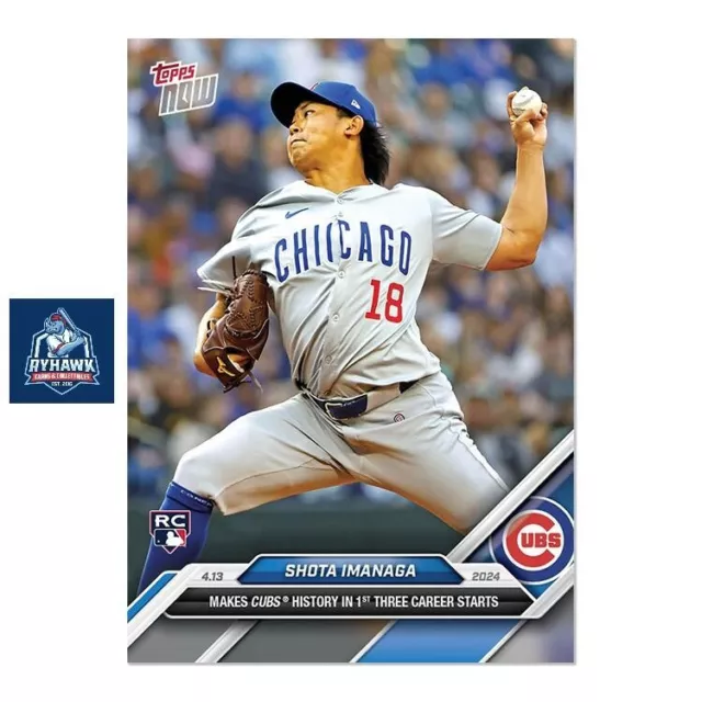 2024 Topps Now #72 Shota Imanaga Chicago Cubs History 3 Starts *Presale* Shōta