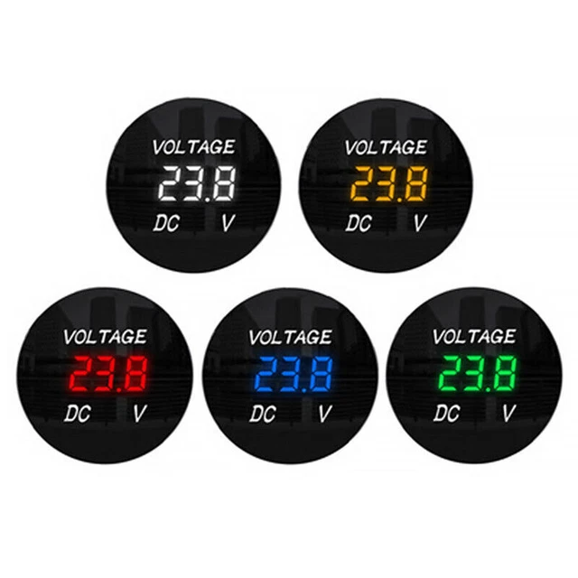 Mini Waterproof Voltmeter With LED Digital Display Voltage Meter Long Type DC 12V-24V Universal For Car/Motorcycle/Truck Red