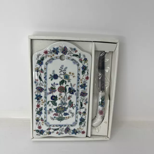 Cheese Plate and knife Set “Andrea of Sadec VTG New Old Stock Flower Pattern.