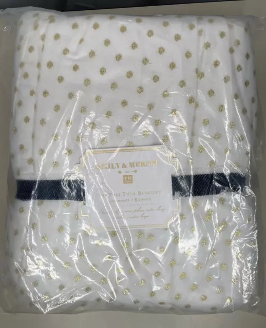 Pottery Barn Teen Emily & Meritt Tulle Tutu Bed Skirt Gold Twin 16" Drop NEW