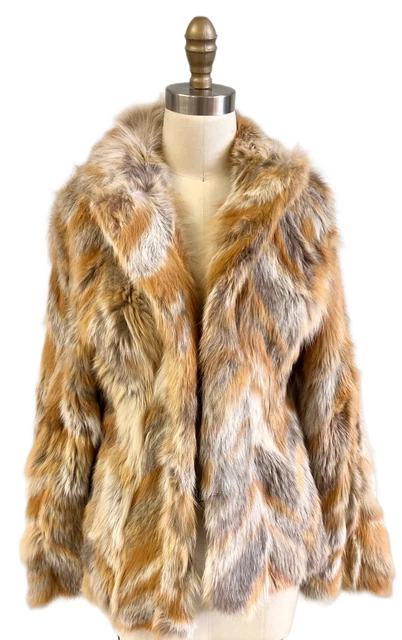 CHRISTIAN DIOR Boutique  Fox Fur Patchwork Cropped Jacket  Womens S