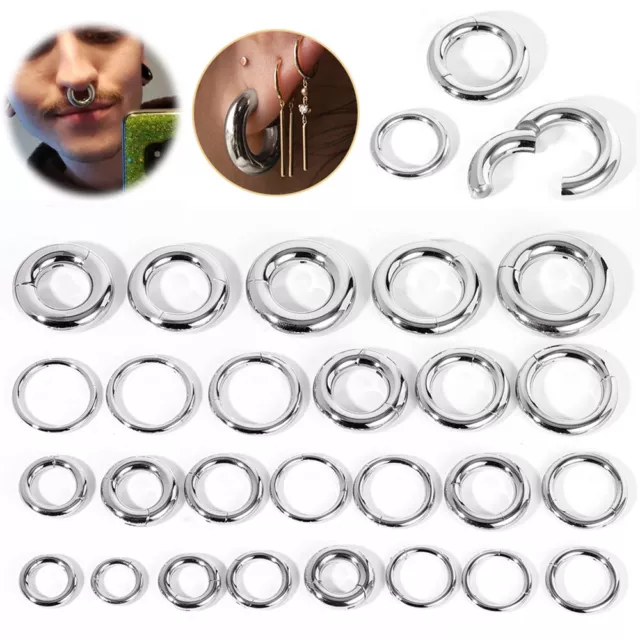 1 Pc Large Size Hoop Earrings Stainless Steel Ear Gauges Punk Septum Piercing