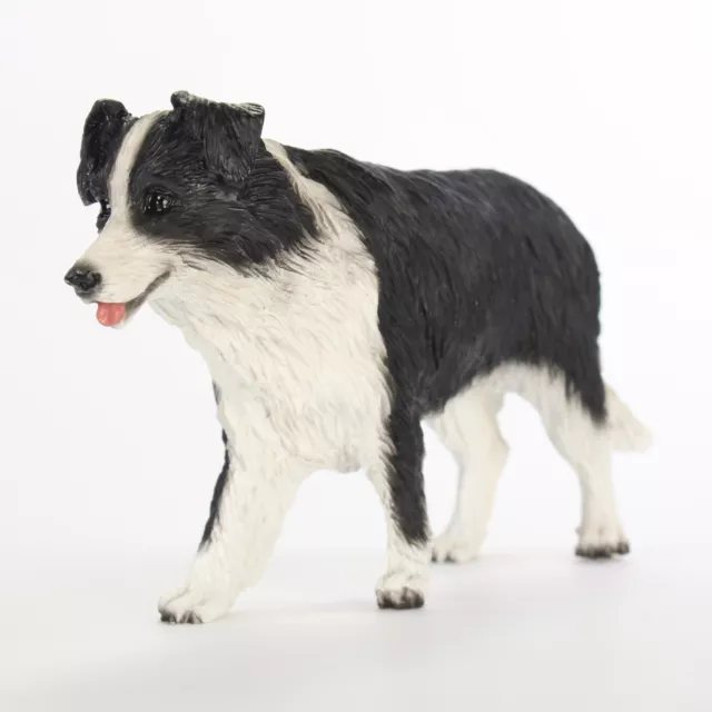 Border Collie Figurine Hand Painted Collectible Statue