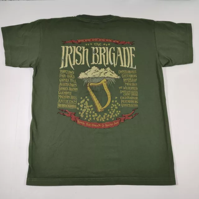 Vintage Bayside Irish Brigade Shirt Men Large USA MADE Green 90s Harp Beer